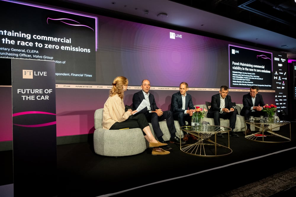 Horse Powertrain CEO Matias Giannini at a panel discussion at FT Future of the Car 2026