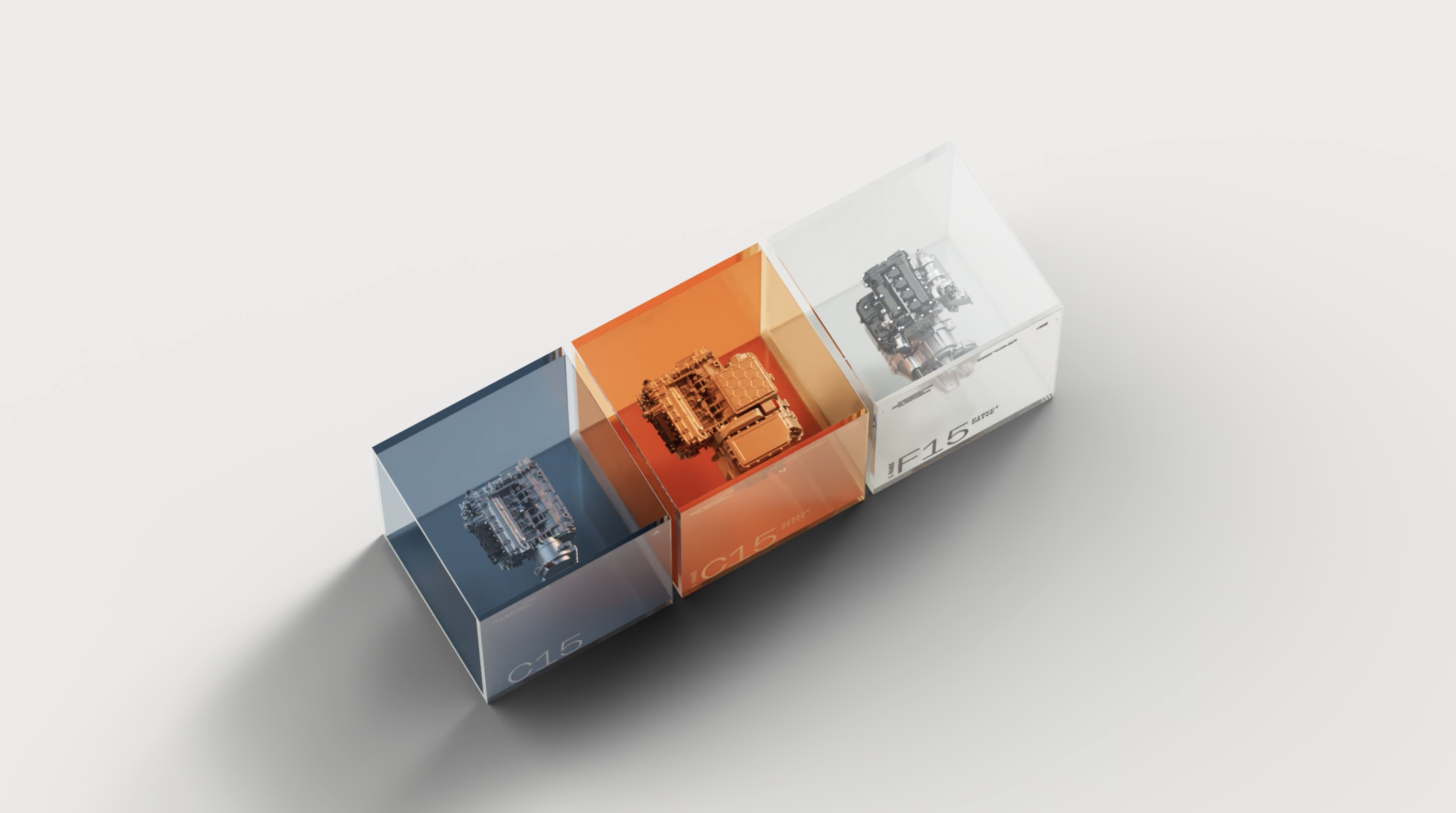Graphic of X-range systems in coloured cubes in a line