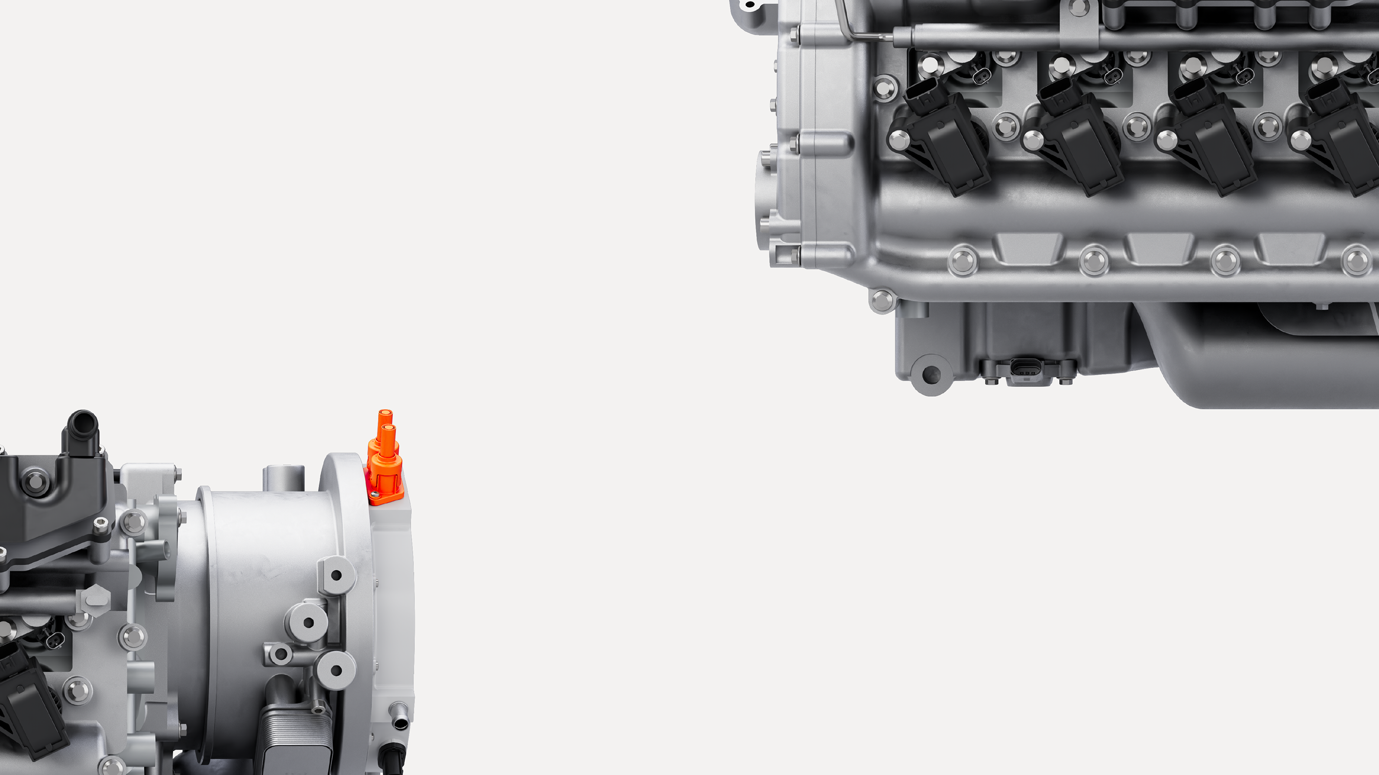 decorative image with engine details from Horse C15 in focus 