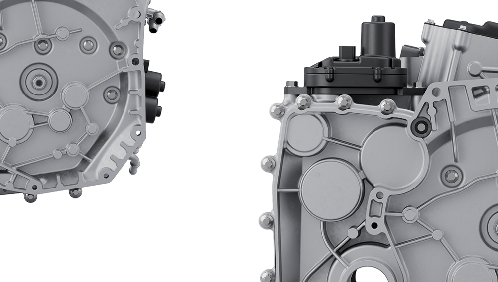 A close up of two parts of an engine