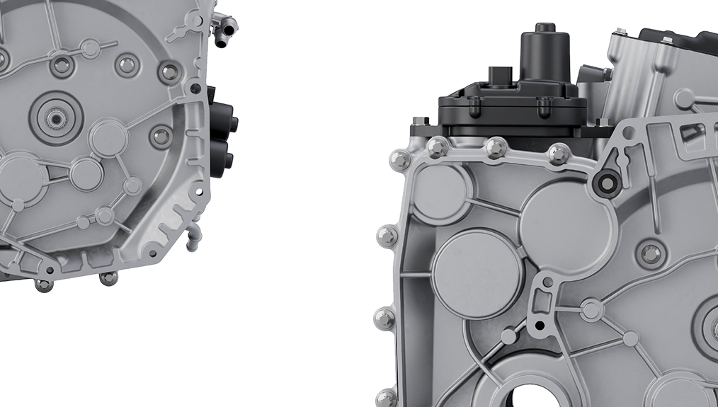 A close up of two parts of an engine